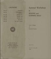 Summer Workshop in Reading and Learning Skills, brochure