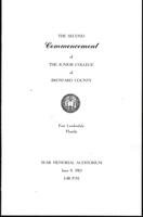 Second Commencement of The Junior College of Broward County, pamphlet
